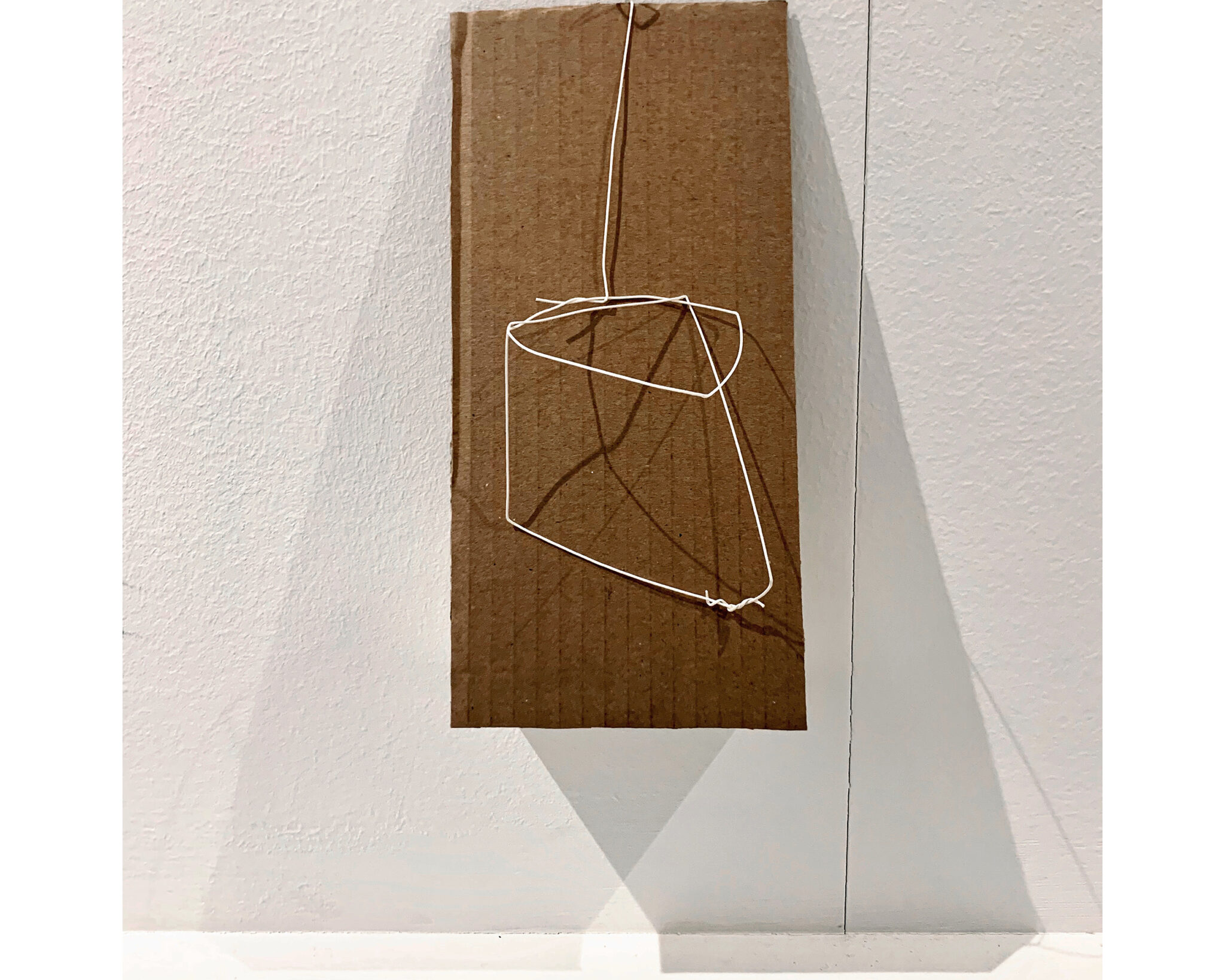 Tracing spaces 1,  Paper-thread on cardboard10x20 cm