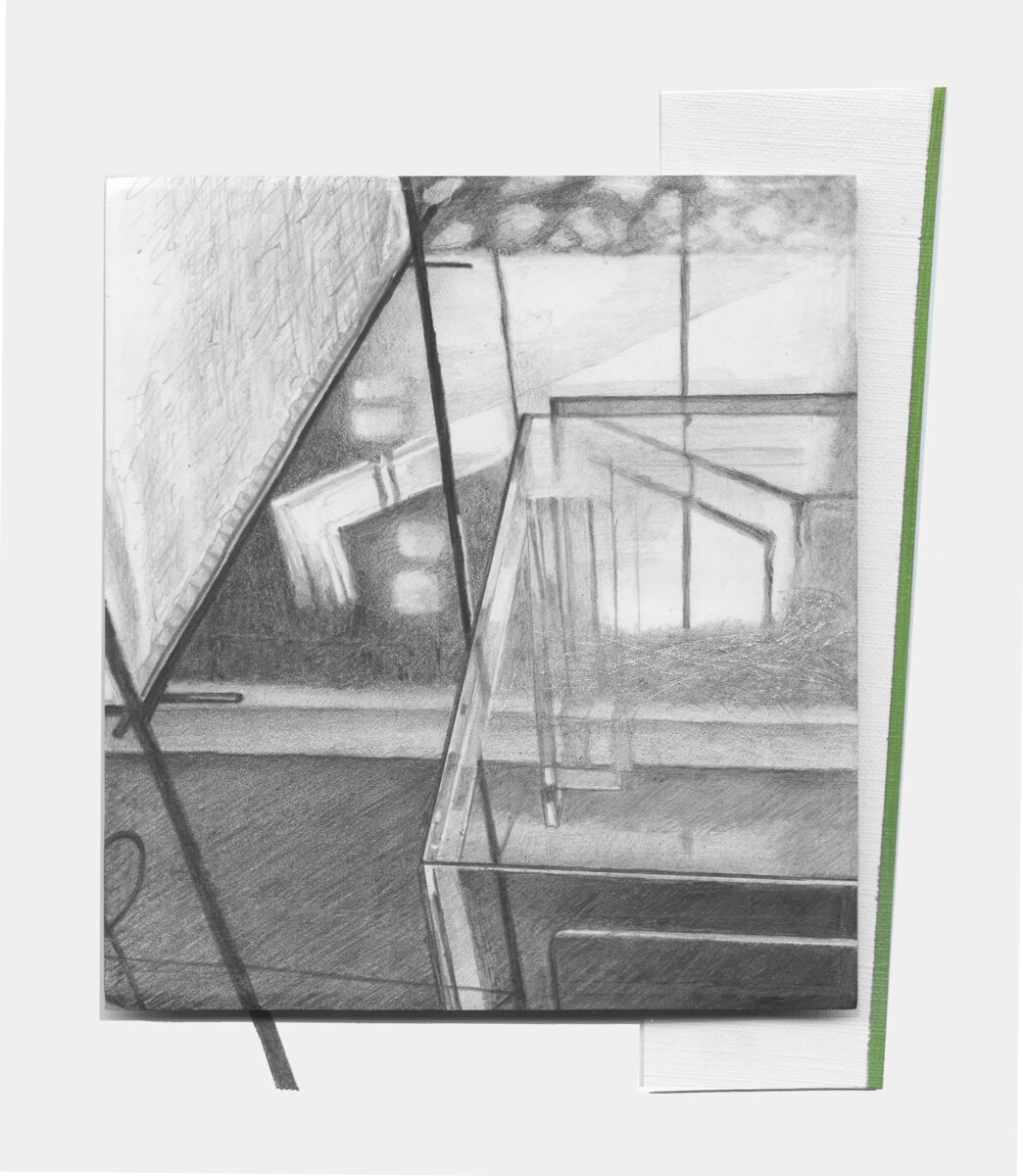Perspex table 2,  18x14,5 cm, pencil on paper 2023