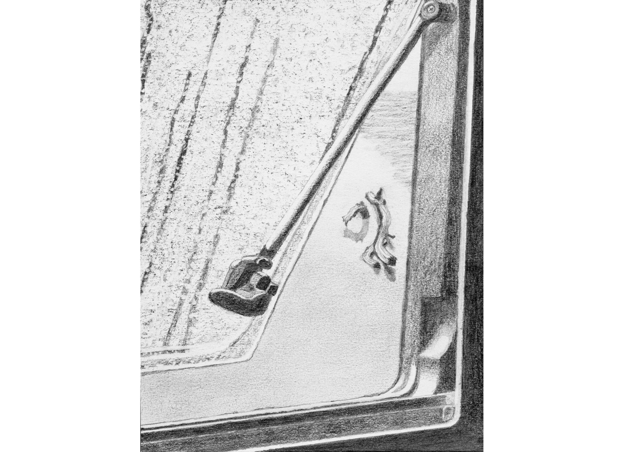 VIEW ON A WINDOW , pencil on paper, 21x16 cm, 2021