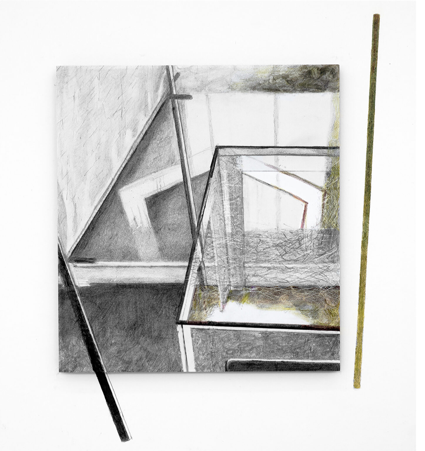 PERSPEX TABLE2,  (color)pencil op stonepaper, 20x15cm, 2025