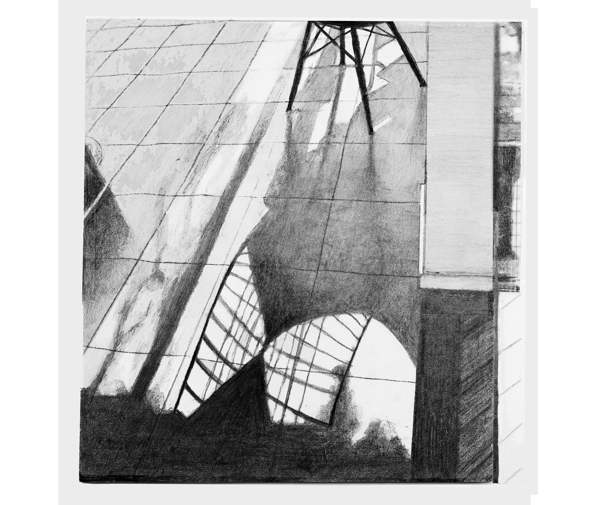 CHAIR 2, pencil on stonepaper, on foam, 15x14,5 cm, 2024