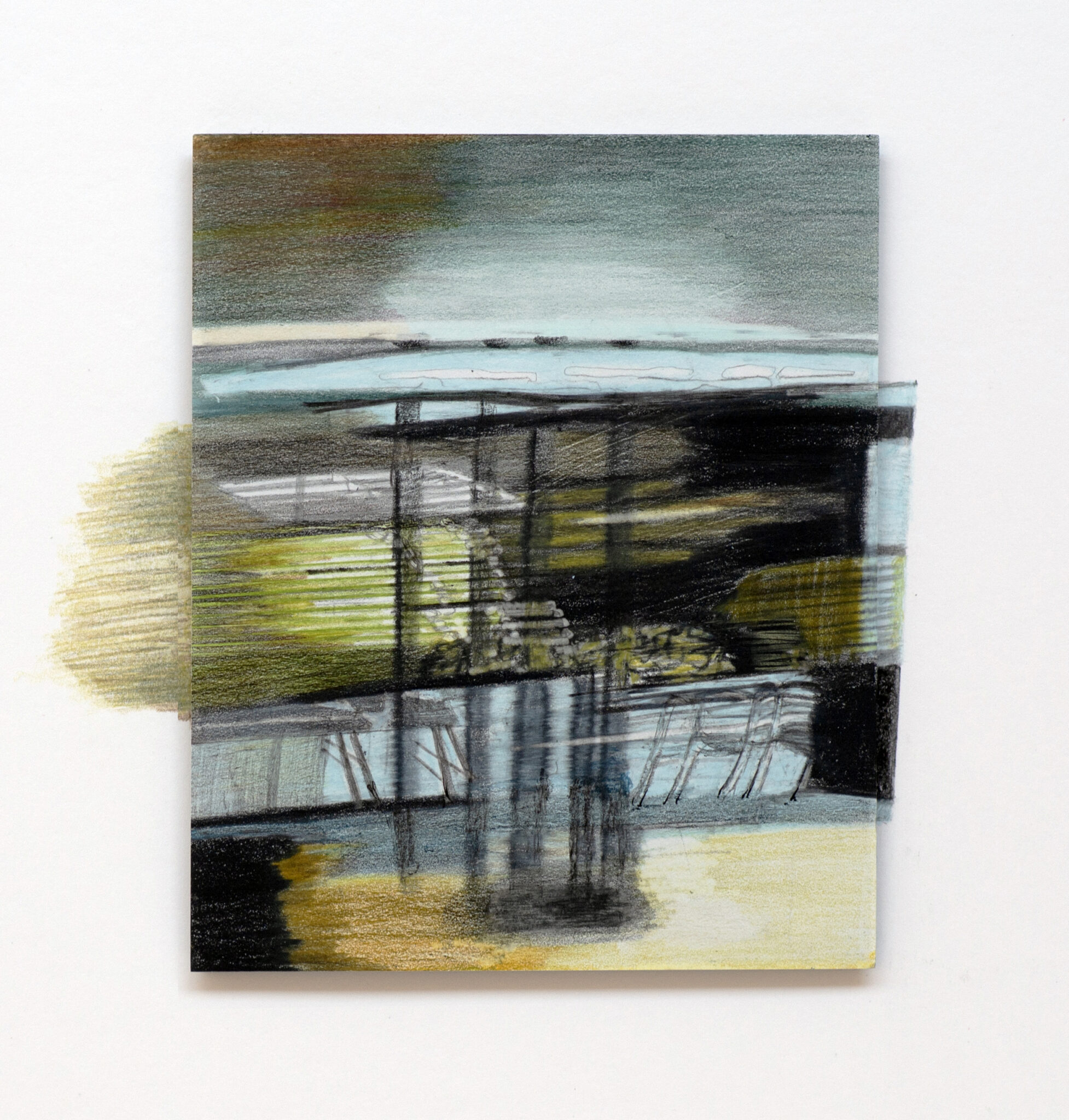 Ongoing 2, (colour)pencil on stone paper, 15X15cm, 2025