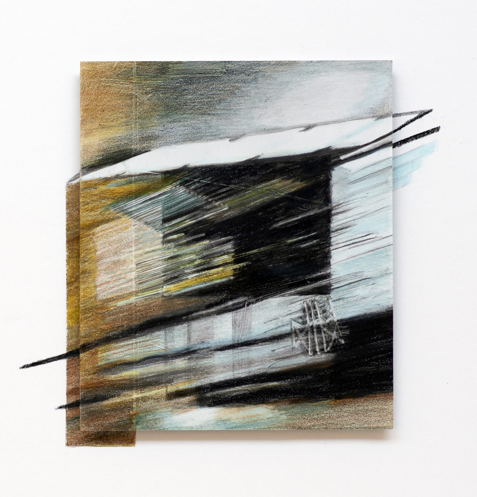 Ongoing 3, (colour)pencil on stone paper, 1x15cm, 2025