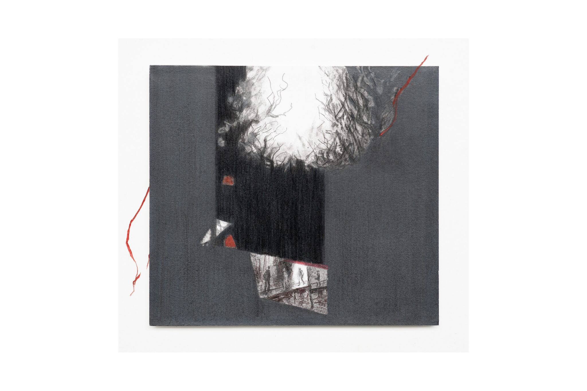 AAN HET WATER 3, (colour)pencil on panpastel on stone paper, 15x16,5cm, 2025